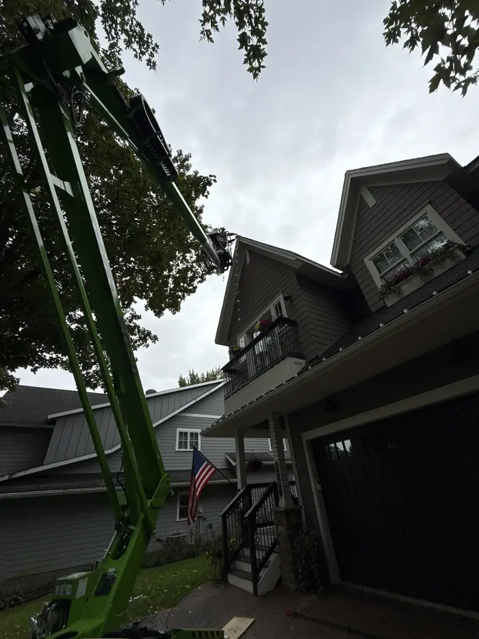 Christmas light installation project in Excelsior, MN